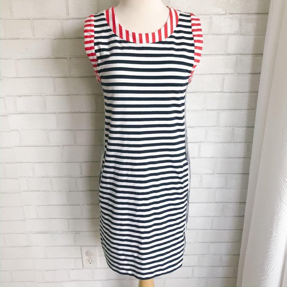 Gretchen Scott Designs Dresses & Skirts - Gretchen Scott Nautical Blue White Stripe Dress M